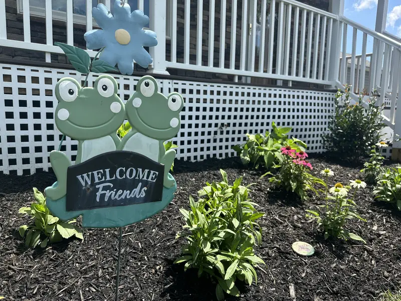 Fresh mulch and clean edging around a garden bed
